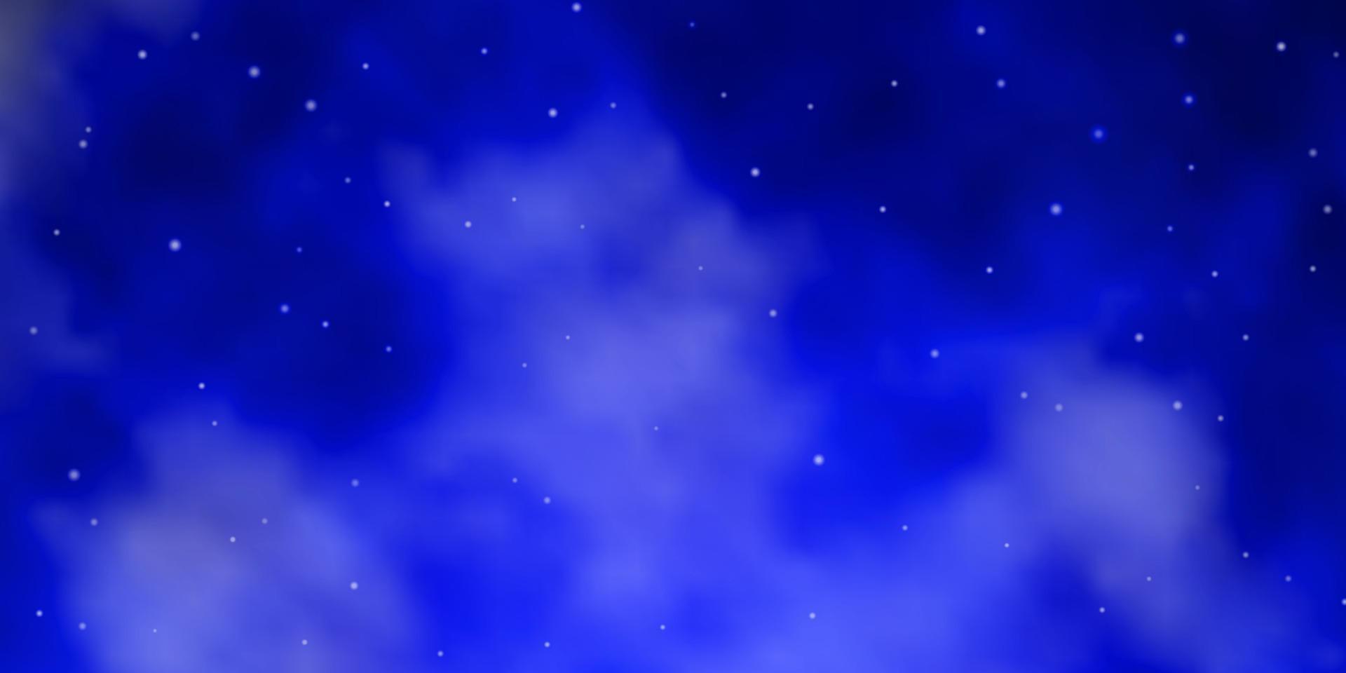 Dark BLUE vector template with neon stars.