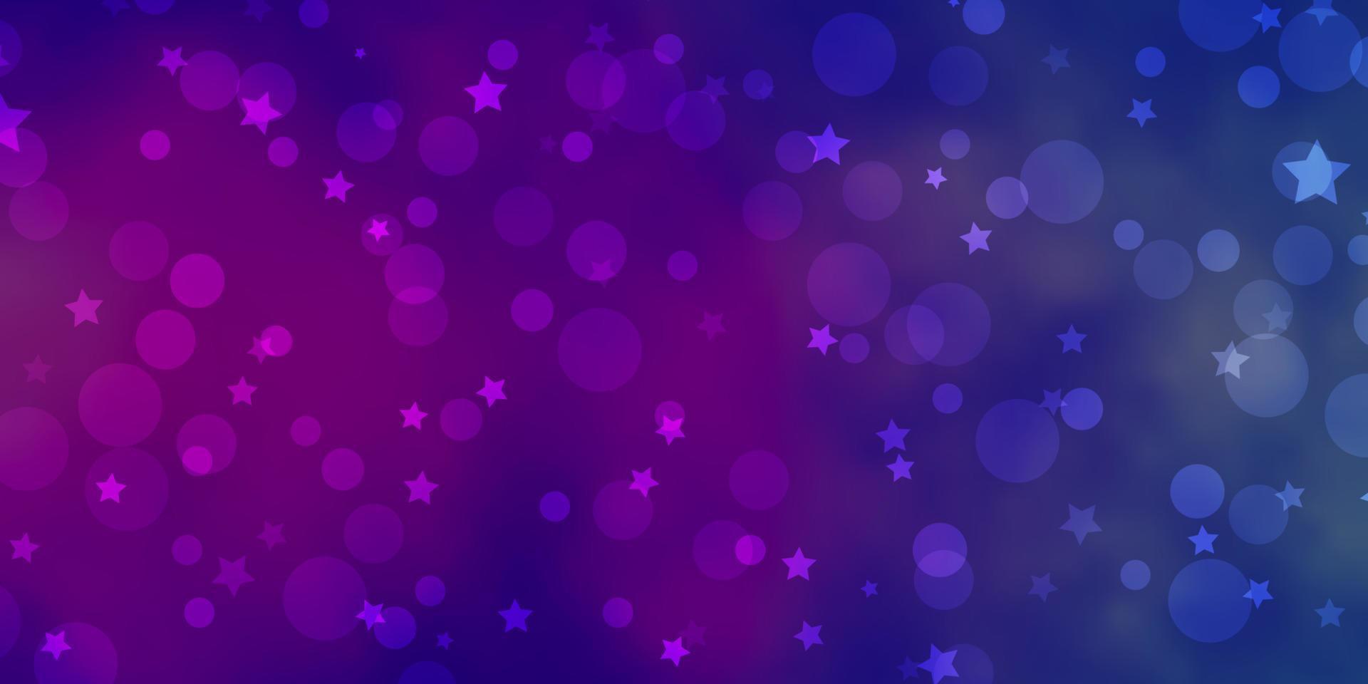 Light Blue, Red vector texture with circles, stars.