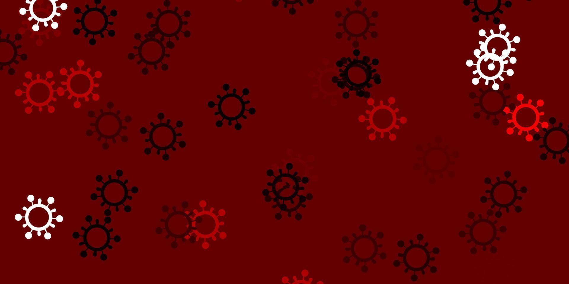 patrón de vector rojo claro con elementos de coronavirus.