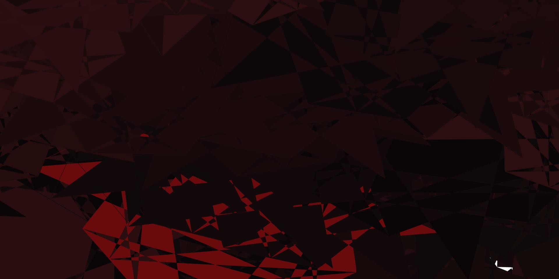 textura de vector rojo oscuro con triángulos al azar.