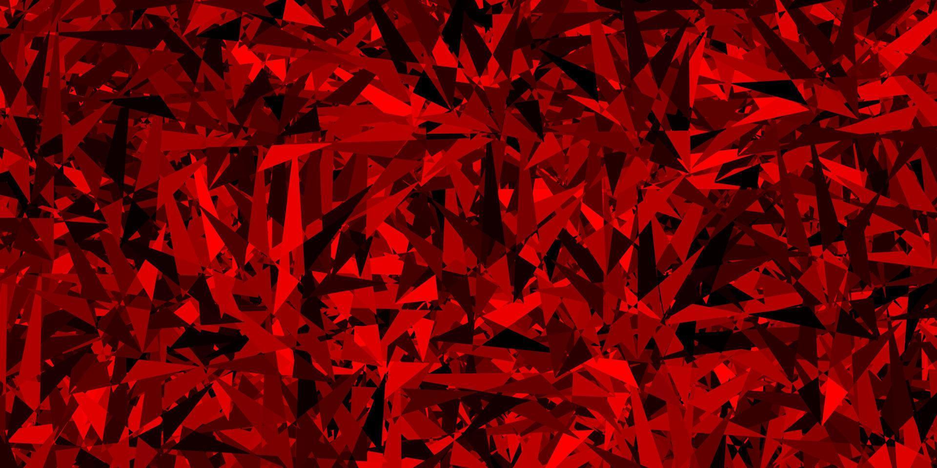 textura de vector rojo oscuro con estilo triangular.