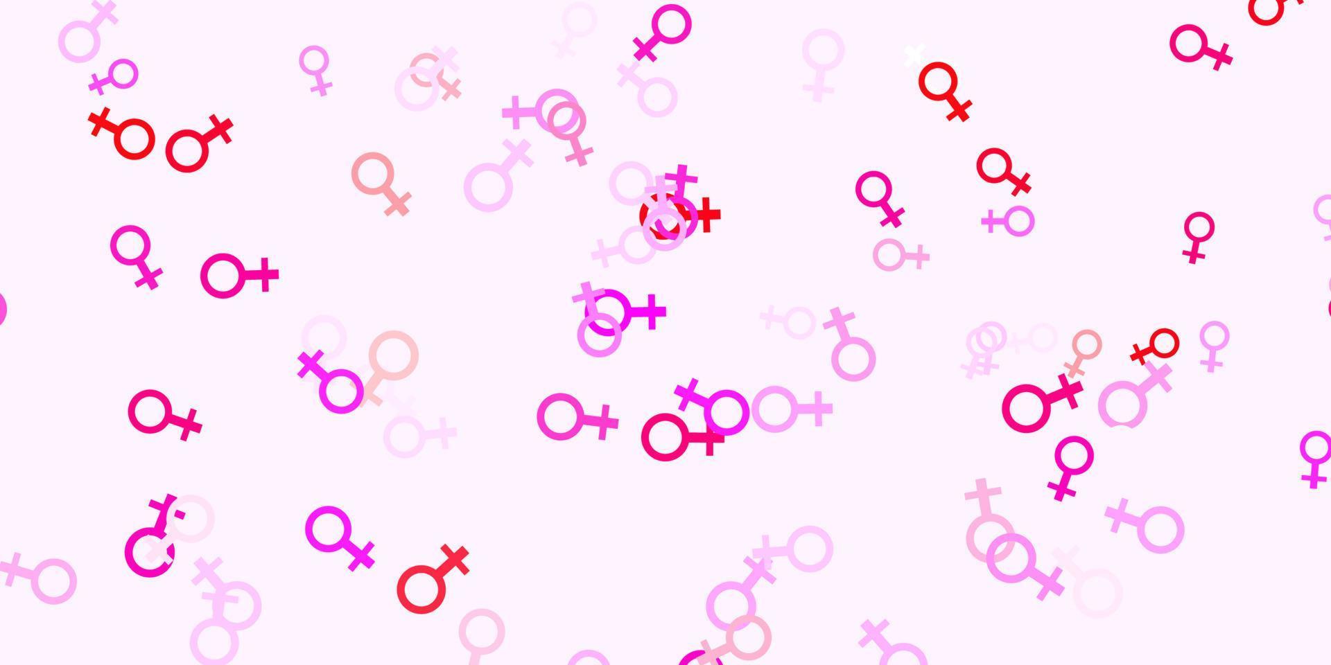 Light Red, Yellow vector pattern with feminism elements.