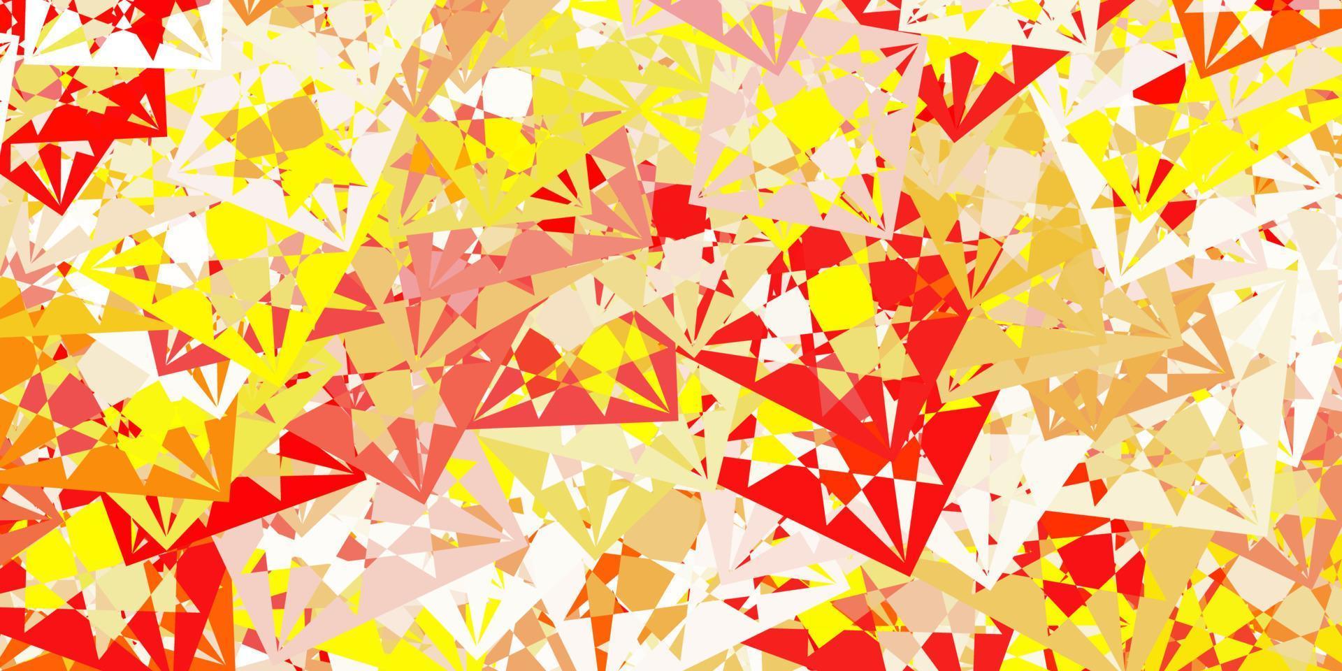 Light Red, Yellow vector pattern with polygonal shapes.