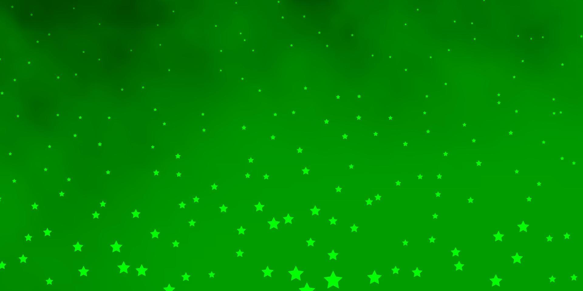 patrón de vector verde oscuro con estrellas abstractas.