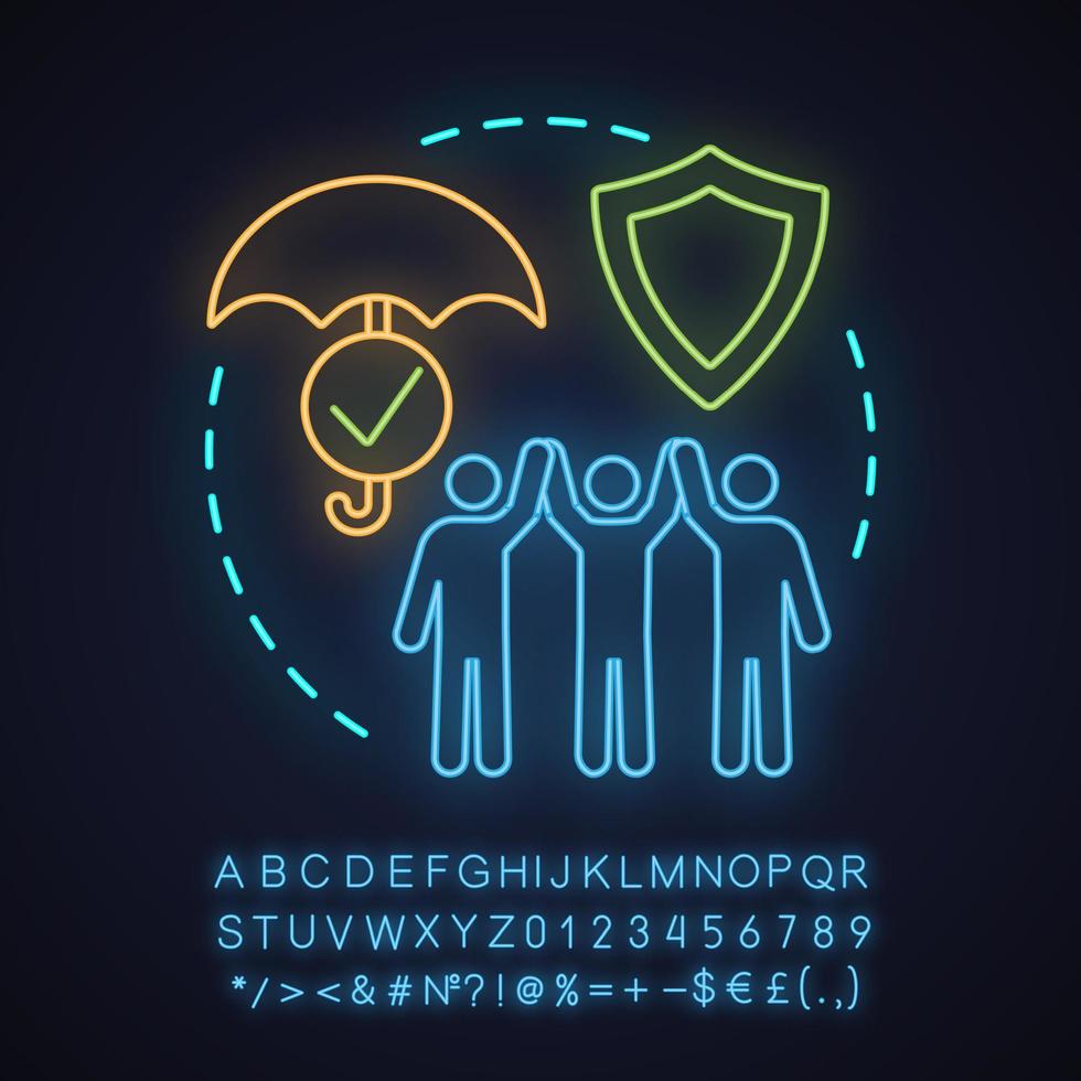 Trust neon light concept icon. Friendship, partnership idea. Teamwork. Glowing sign with alphabet, numbers and symbols. Vector isolated illustration