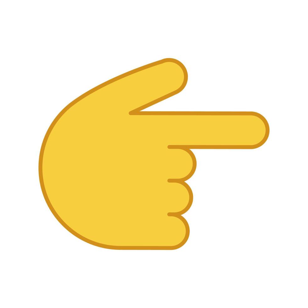 índice de revés que señala el icono de color derecho. gire el puntero del dedo derecho. emoji de gesto de mano. ilustración vectorial aislada vector