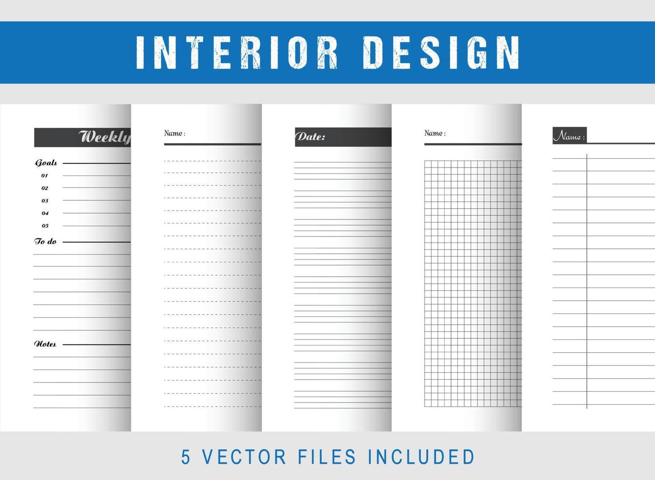 papeles de cuaderno imprimibles diseño de interiores vector