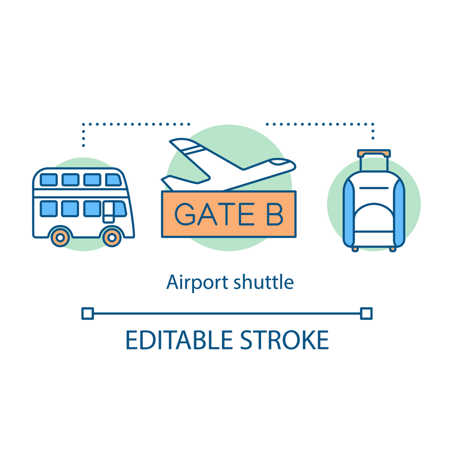 Airport shuttle concept icon. Door to door transfer. Public transport ...