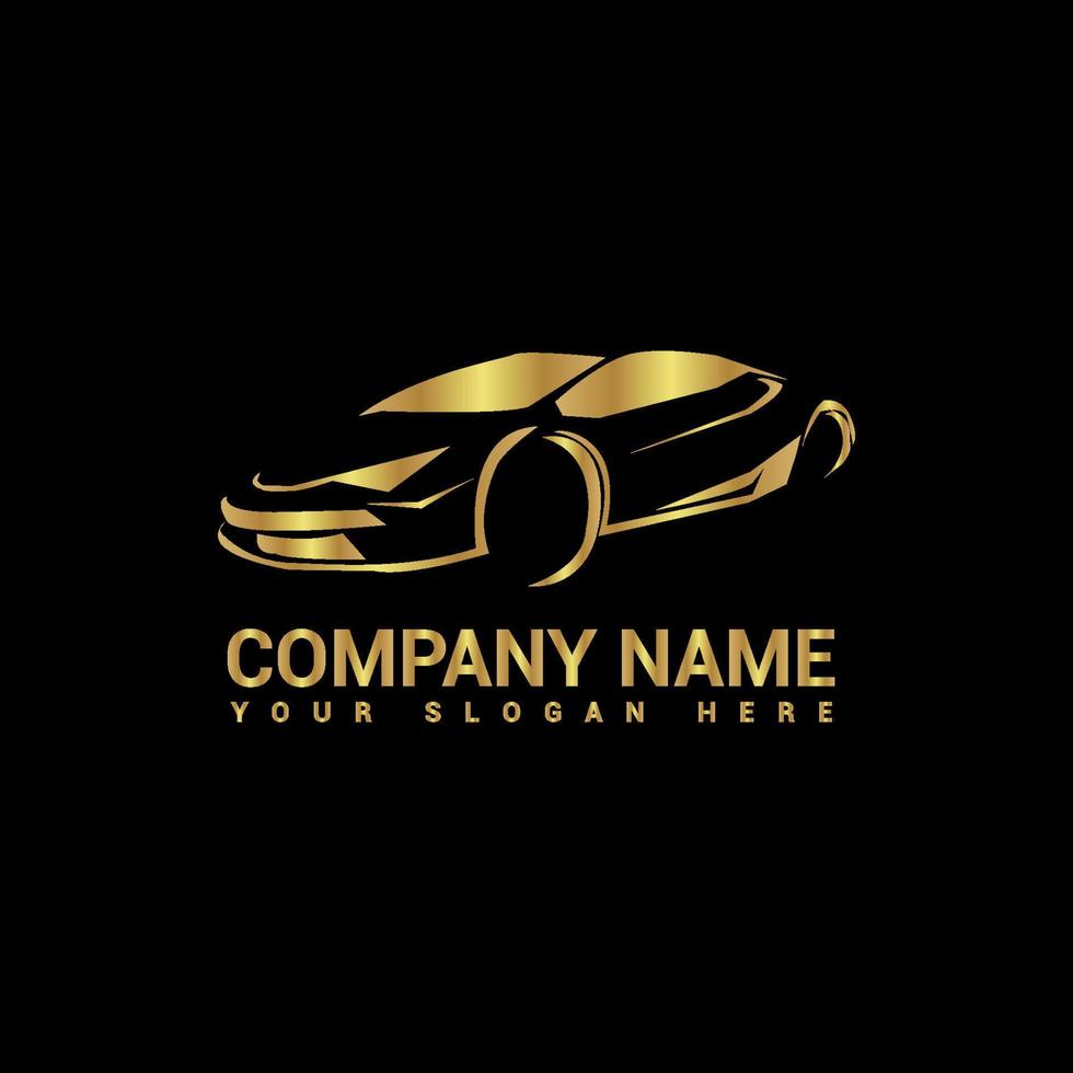 luxury golden car goming logo vector