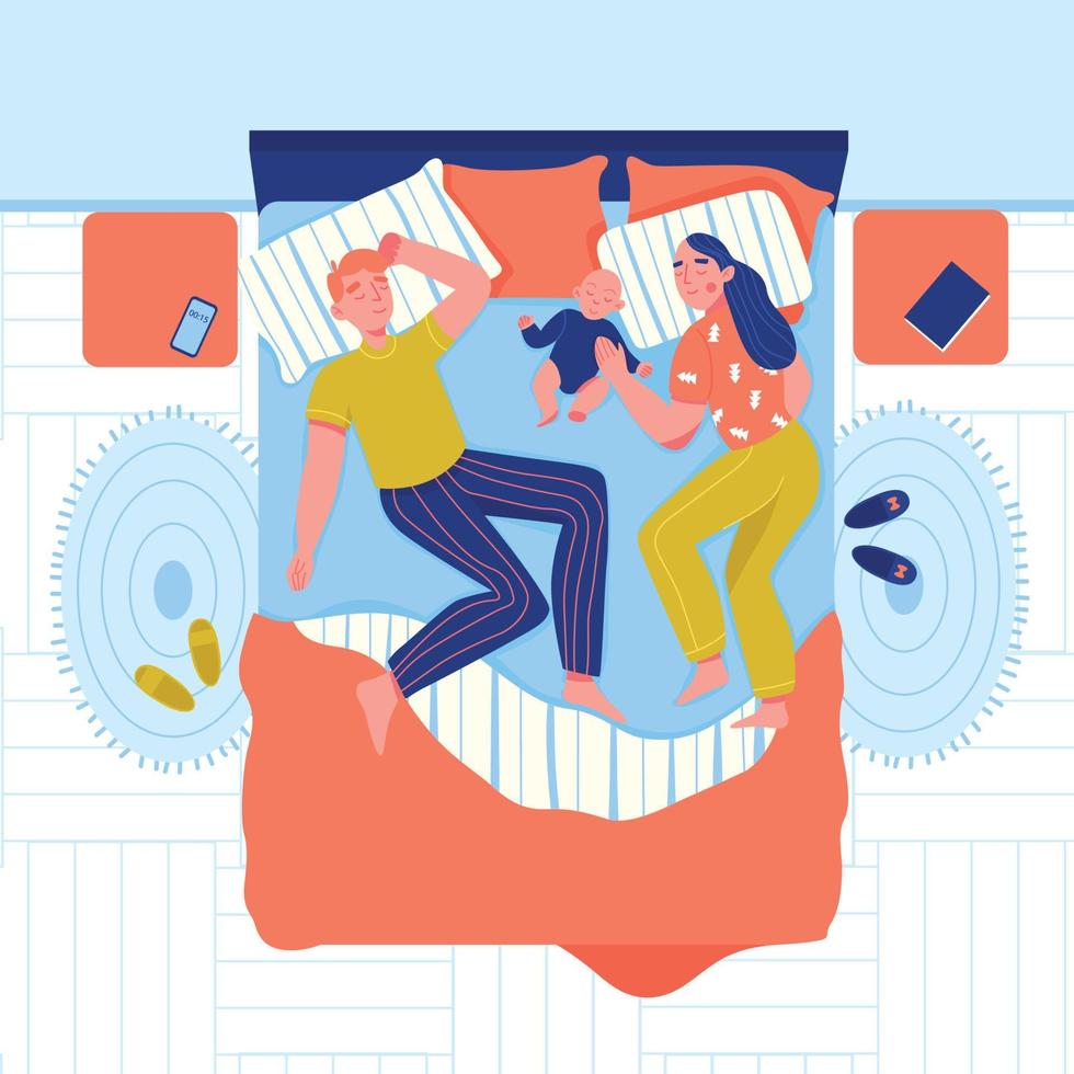 Sleeping Parents Illustration vector