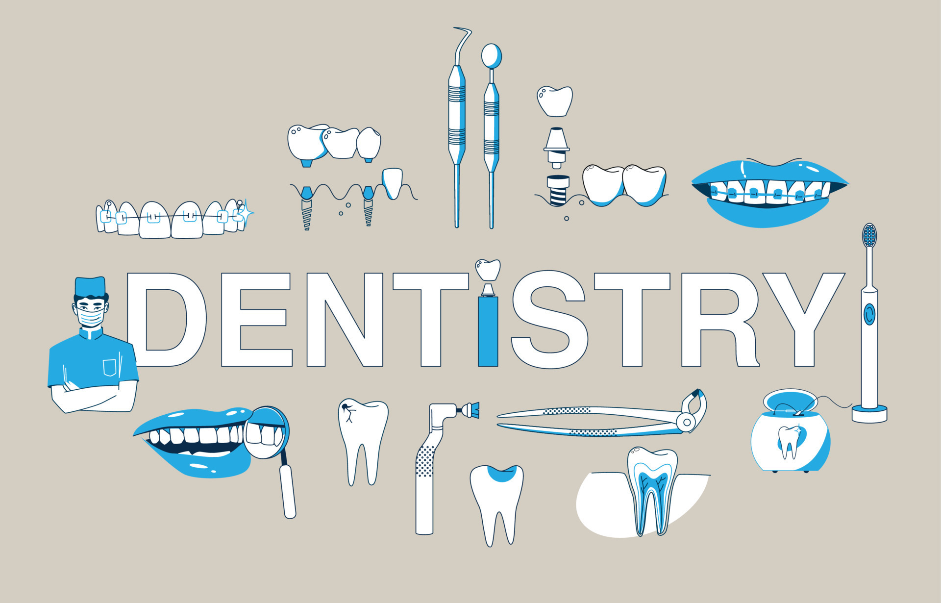 Dentistry Flat Text Composition 7694306 Vector Art at Vecteezy