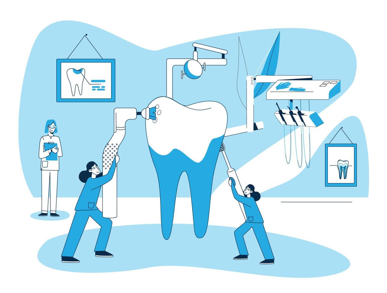 Healing Tooth Dentistry Composition vector