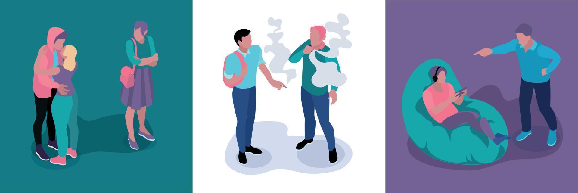 Teenagers Parents Design Concept vector