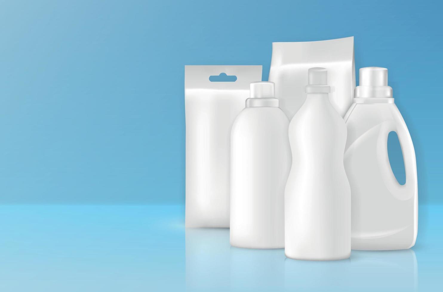 Detergent Bottles Mockup Composition vector