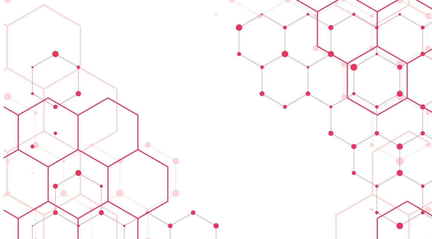 elementos de hexágonos rojos. onda de líneas de fondo de negocio. conexión global con líneas vector