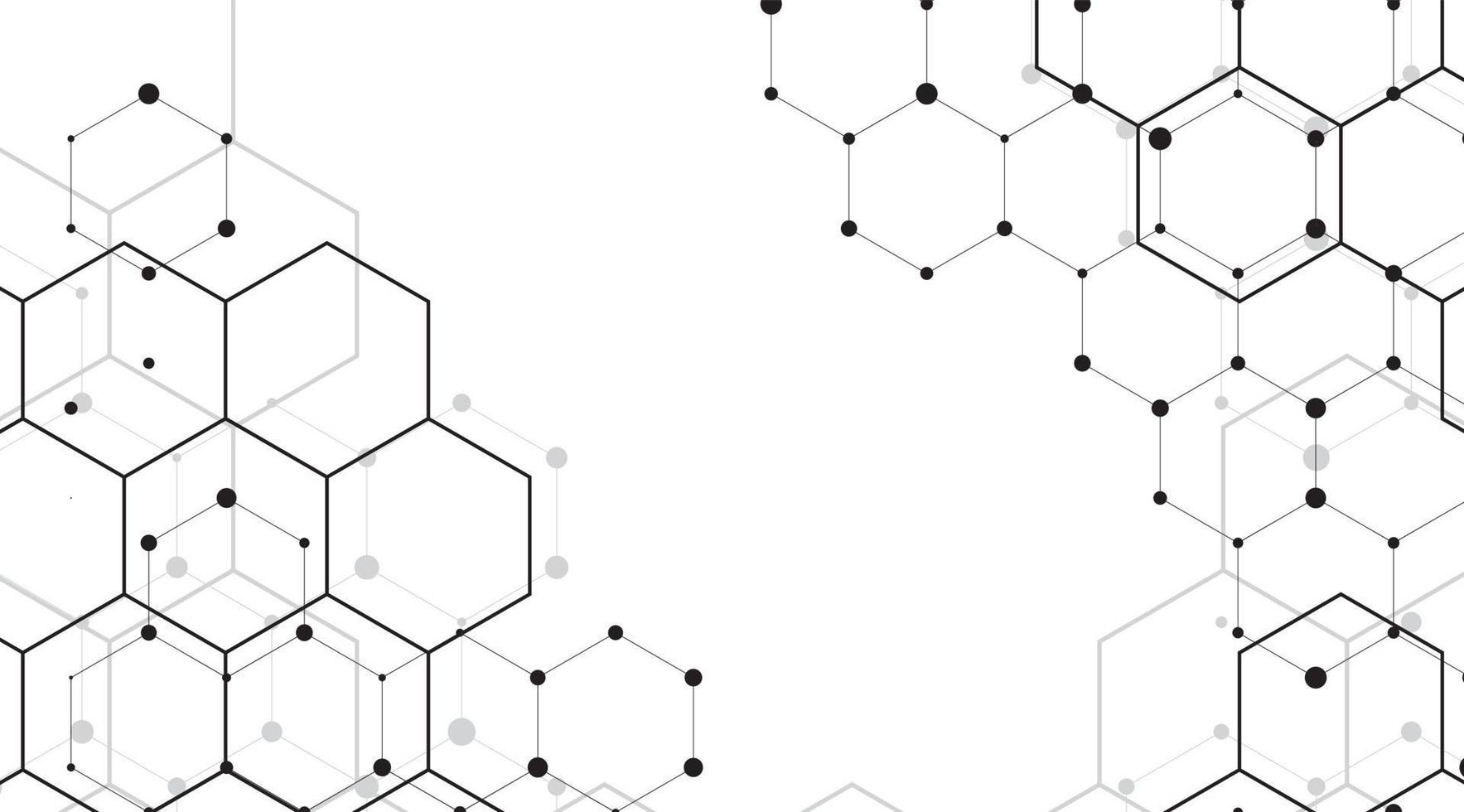 hexagons elements. business background lines wave. global connection with lines vector