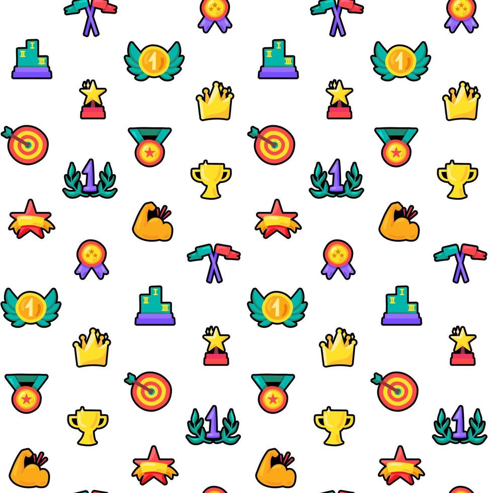 Awards seamless color vector pattern