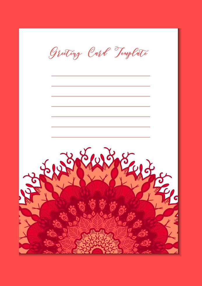 Mandala oriental template card vector