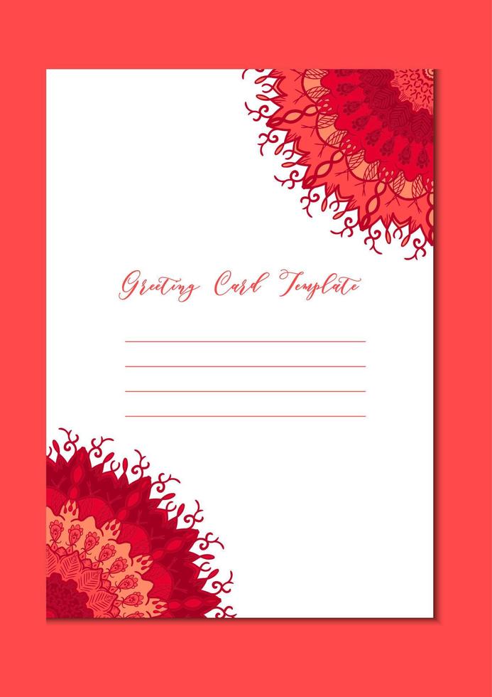 Mandala oriental template card vector