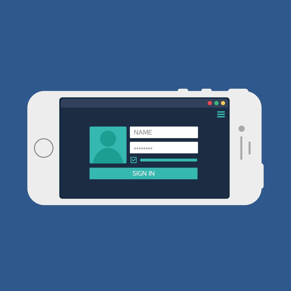 Web Template of Smartphone Login Form vector