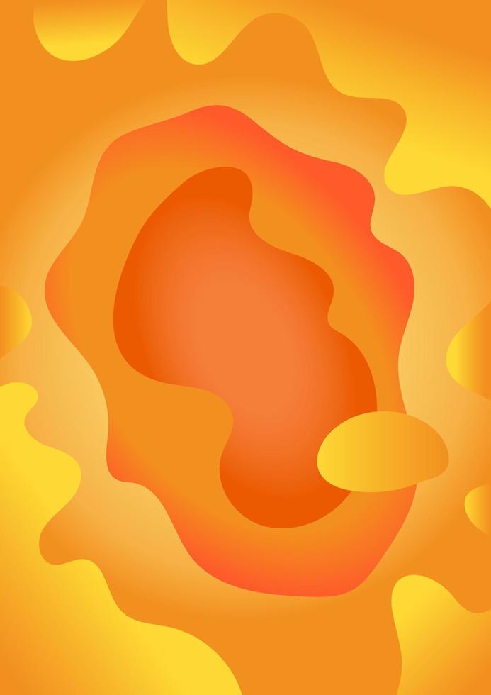 Abstract fluid shapes orange background vector
