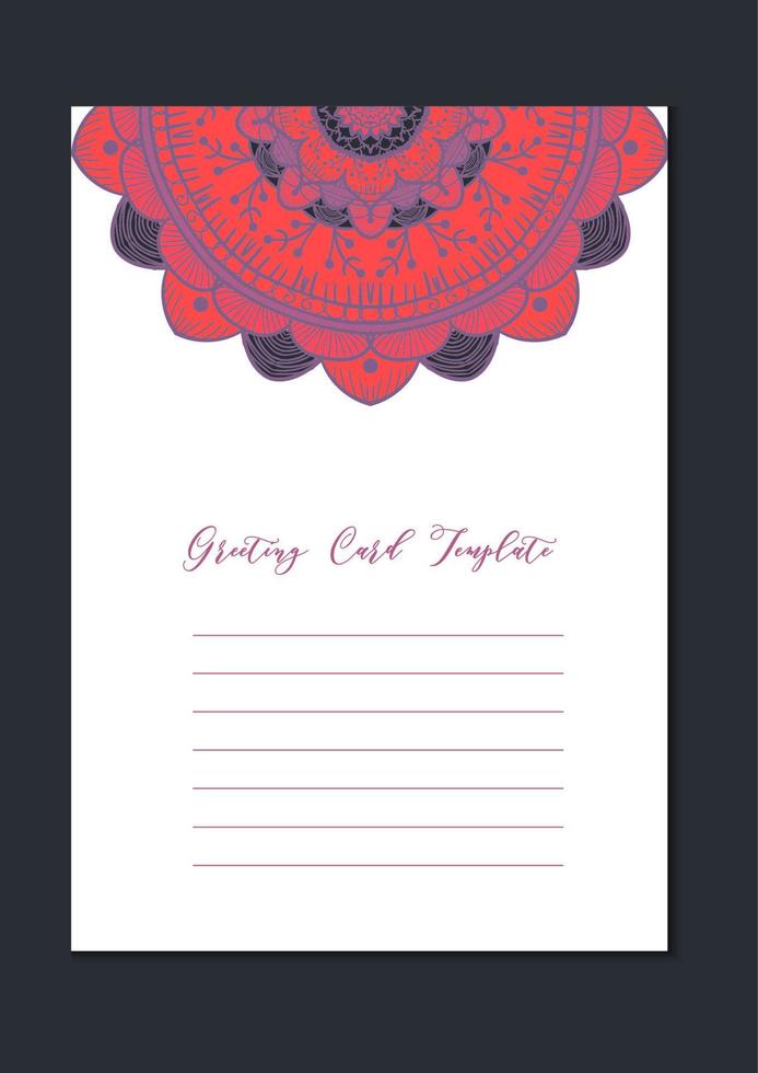 Mandala vintage template card vector