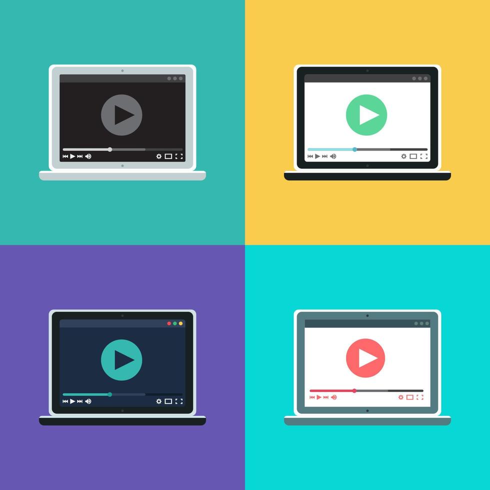 Web Template of Notebook Video Form vector