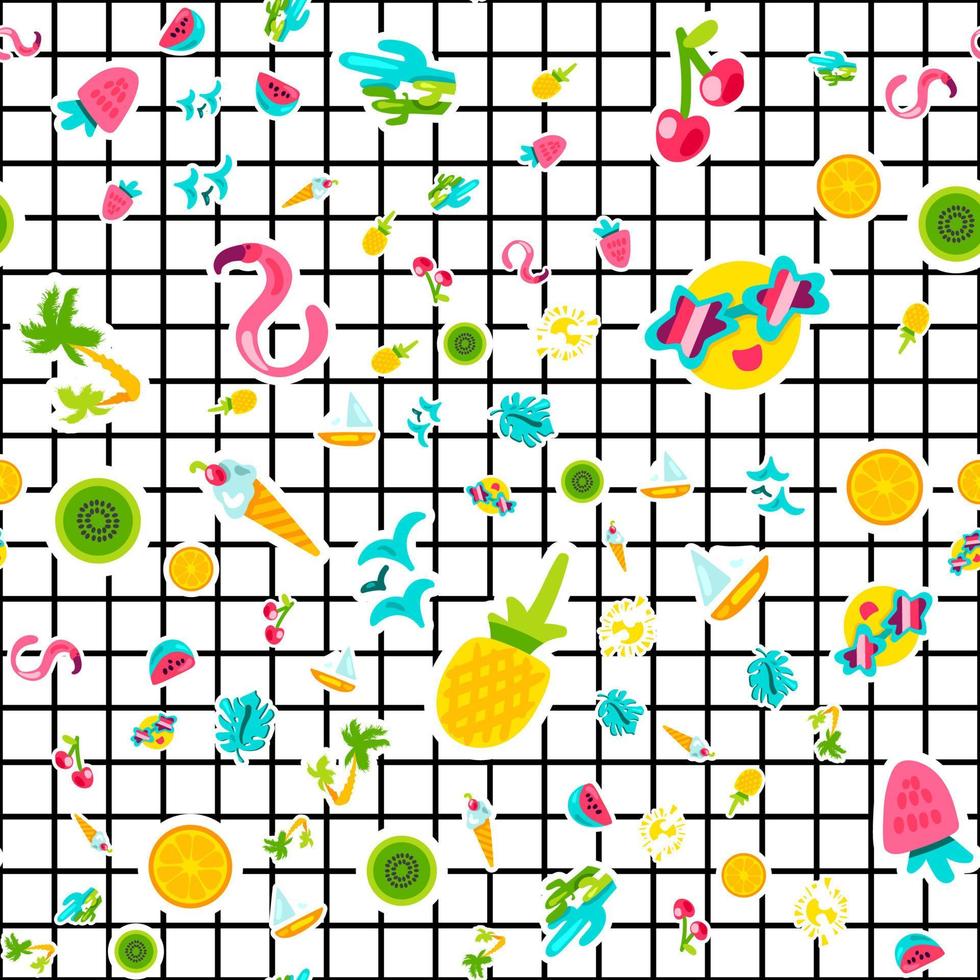 Summer vacation color seamless vector pattern
