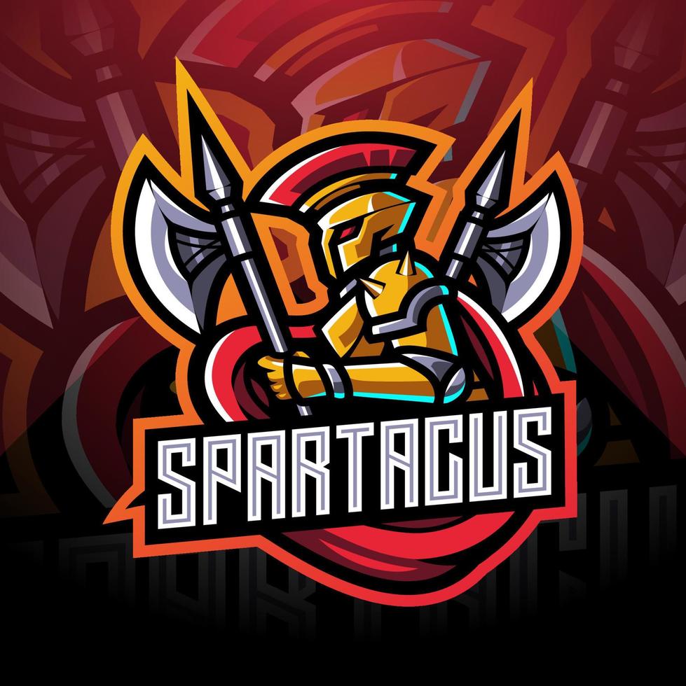 Spartacus esport mascot logo design vector