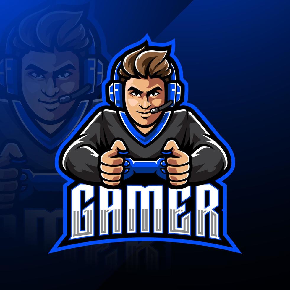 Gamer esport mascot logo design vector