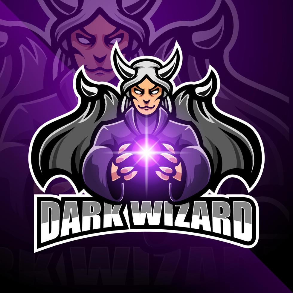 Dark wizard esport mascot logo design vector