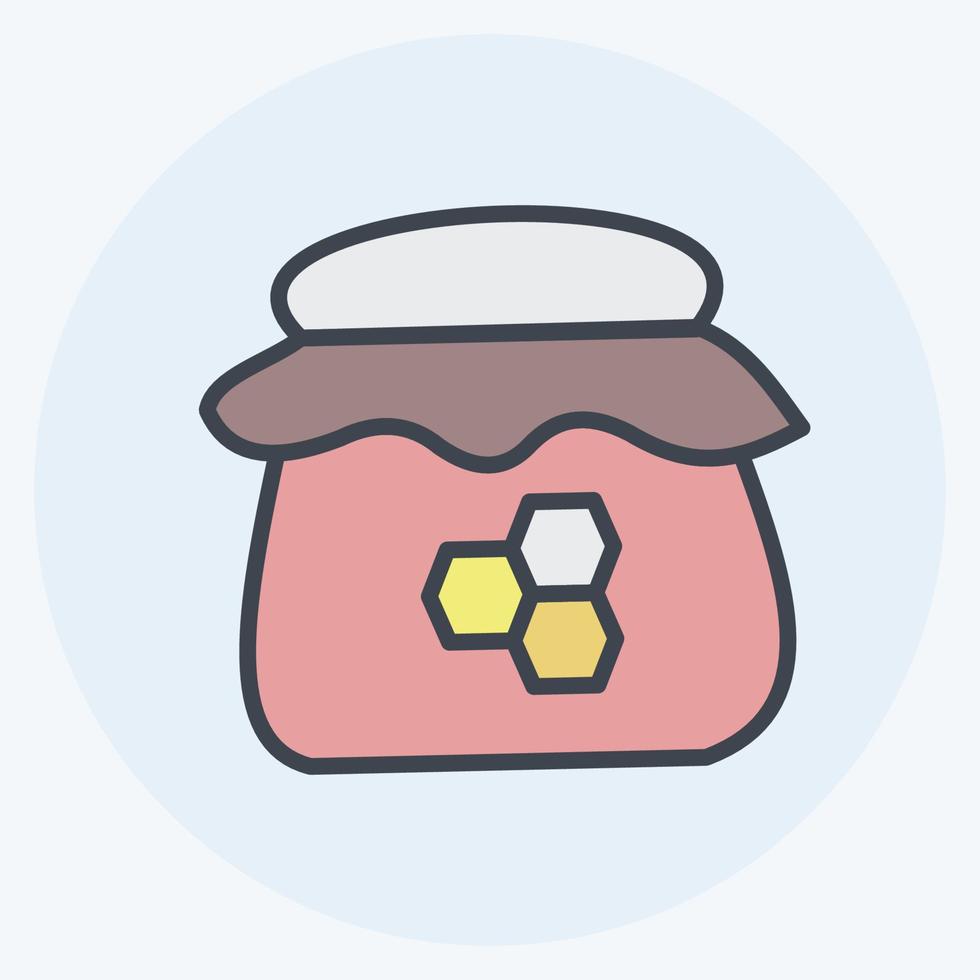 Icon Jar of Honey. suitable for Bee Farm. Color Mate Style. simple design editable. design template vector. simple illustration vector