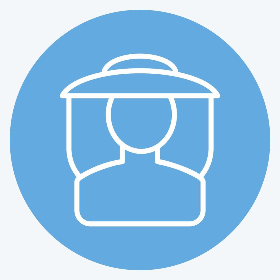 Icon Beekeeper. suitable for Bee Farm. Blue Eyes Style. simple design editable. design template vector. simple illustration vector