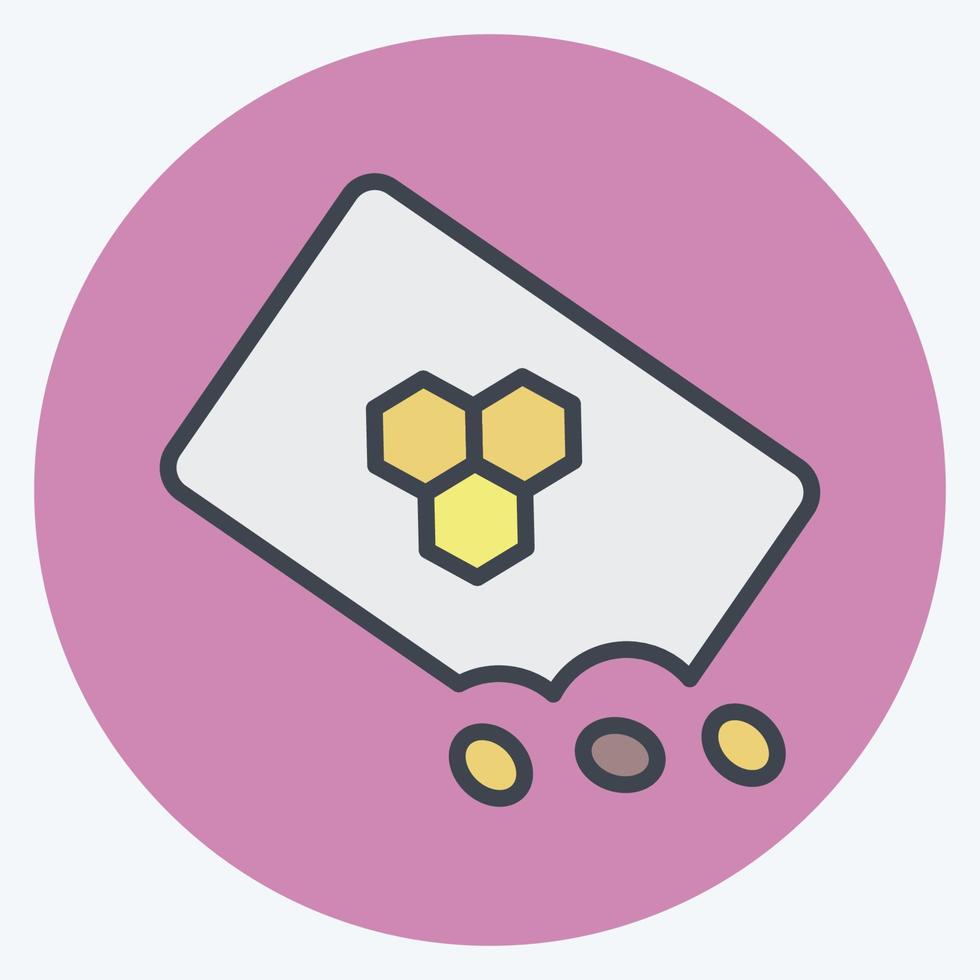 semillas de plantas de miel de icono. apto para granja de abejas. estilo compañero de color. diseño simple editable. vector de plantilla de diseño. ilustración sencilla