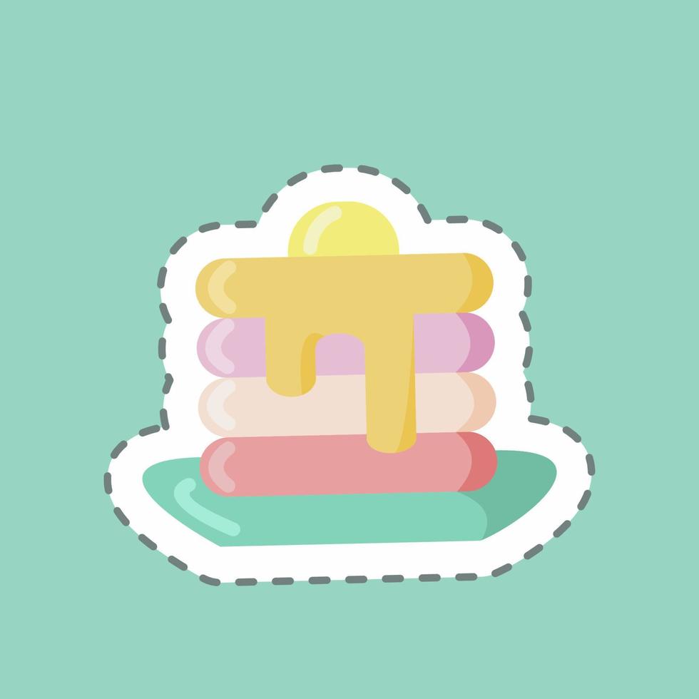 Sticker line cut Pancake. suitable for Bee Farm. simple design editable. design template vector. simple illustration vector