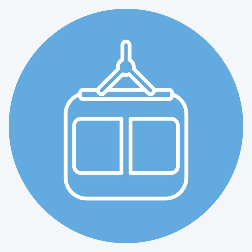 Icon Cable Car. suitable for Education symbol. blue eyes style. simple design editable. design template vector. simple illustration vector