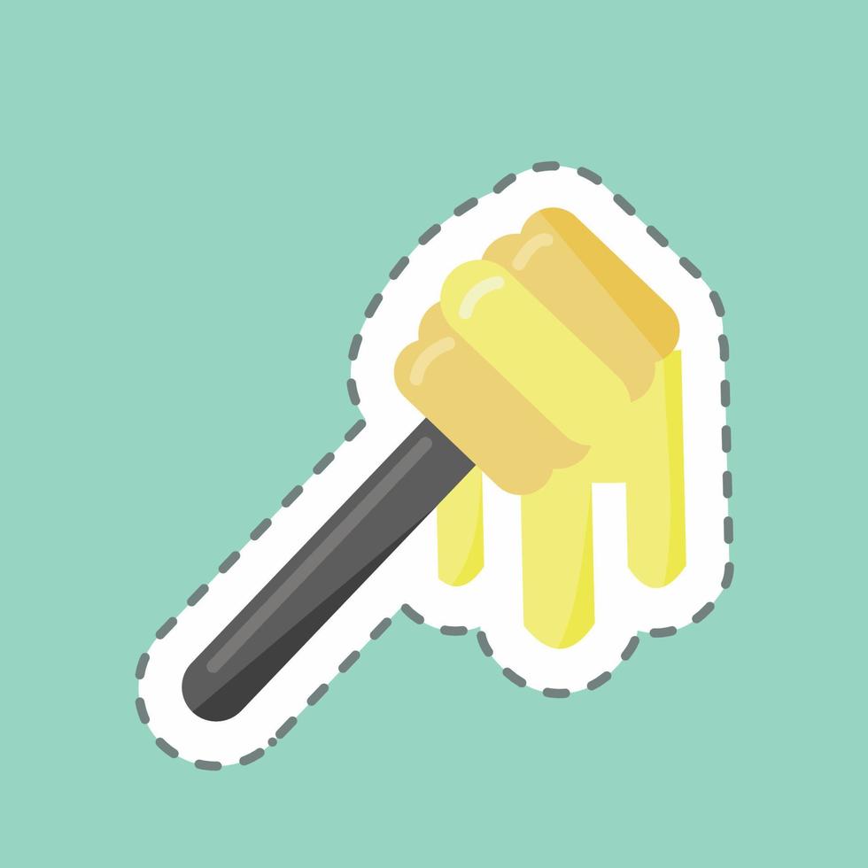 Sticker line cut Honey Dipper. suitable for Bee Farm. simple design editable. design template vector. simple illustration vector