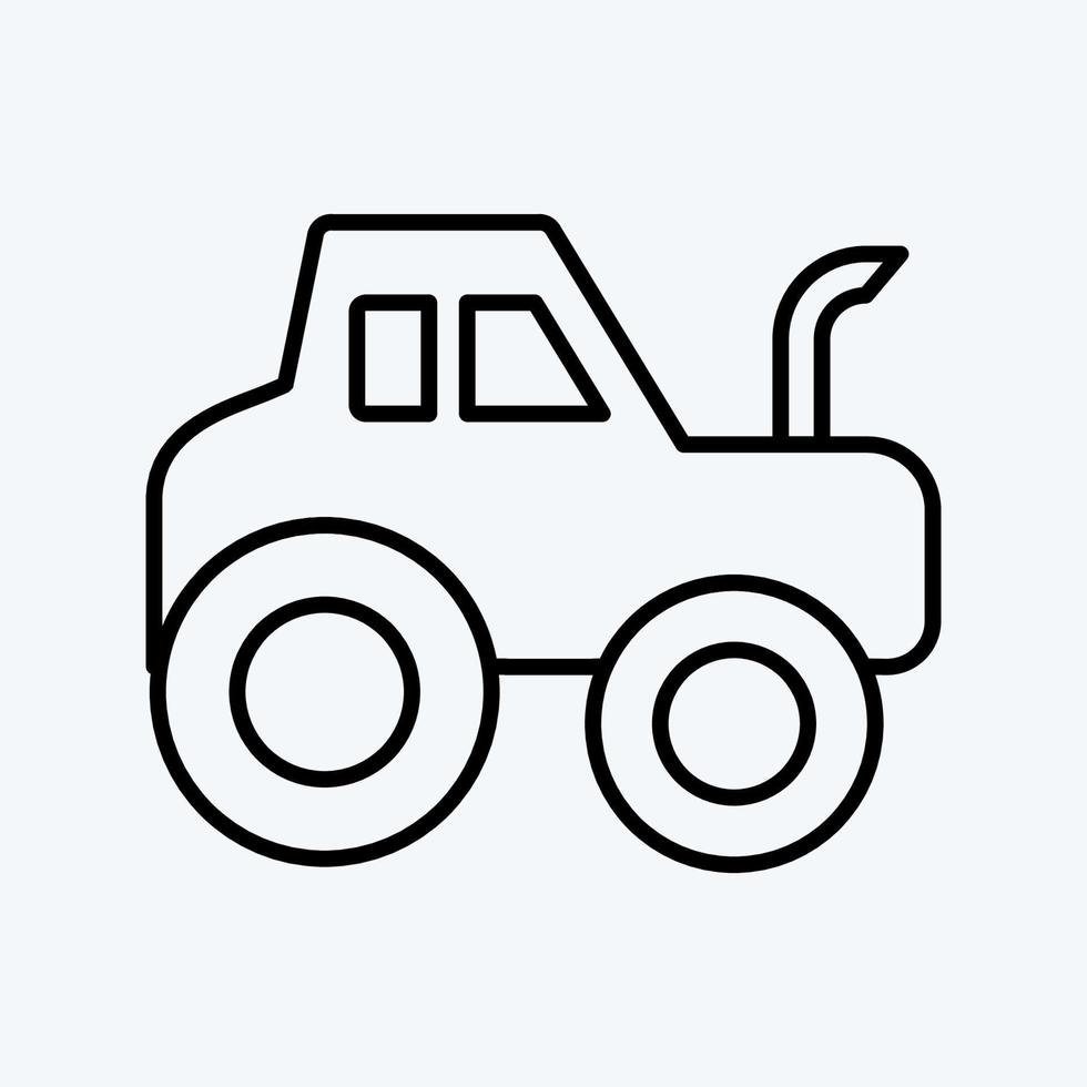 Icon Tractor. suitable for Education symbol. line style. simple design editable. design template vector. simple illustration vector