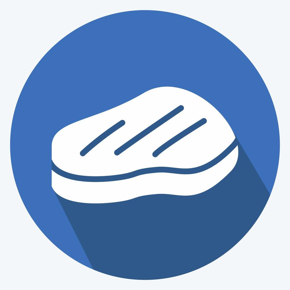Icon Steak. suitable for Meat. long shadow style. simple design editable. design template vector. simple illustration vector