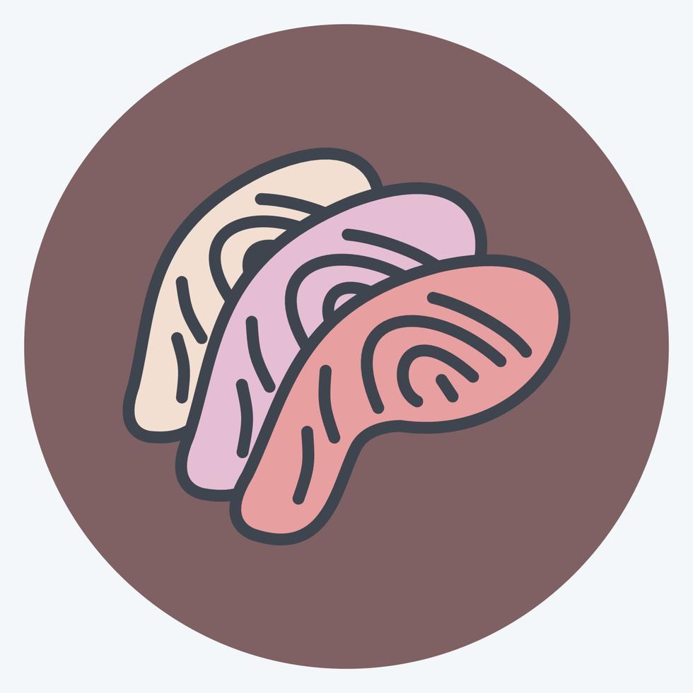 Icon Fish Fillet. suitable for Meat. color mate style. simple design editable. design template vector. simple illustration vector