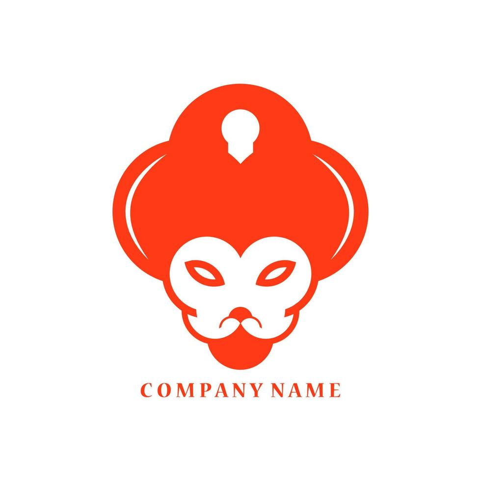 lion head logo and keyhole for business vector