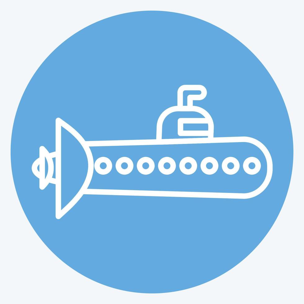 submarino icono. adecuado para el símbolo de la educación. estilo de ojos azules. diseño simple editable. vector de plantilla de diseño. ilustración sencilla