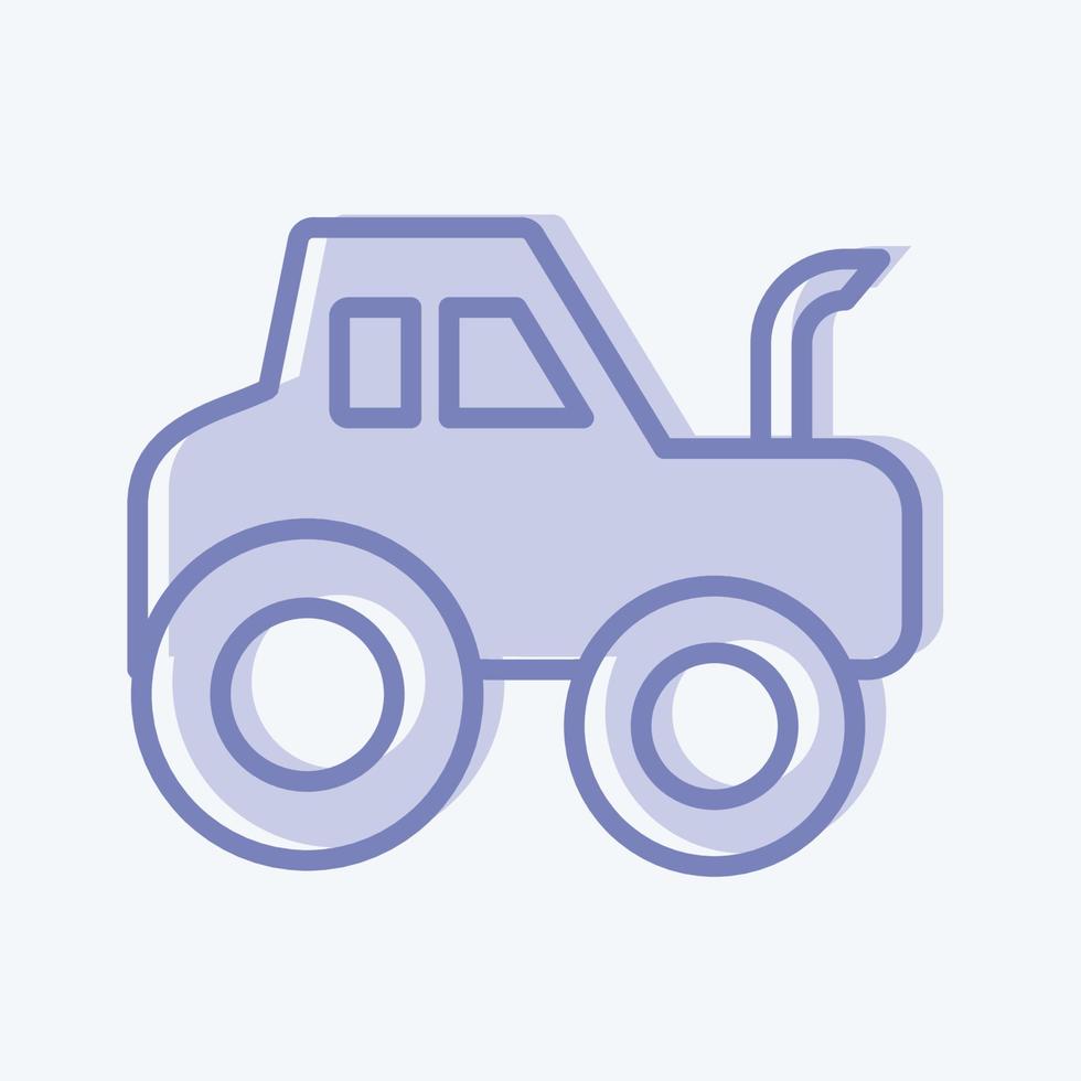 Icon Tractor. suitable for Education symbol. two tone style. simple design editable. design template vector. simple illustration vector