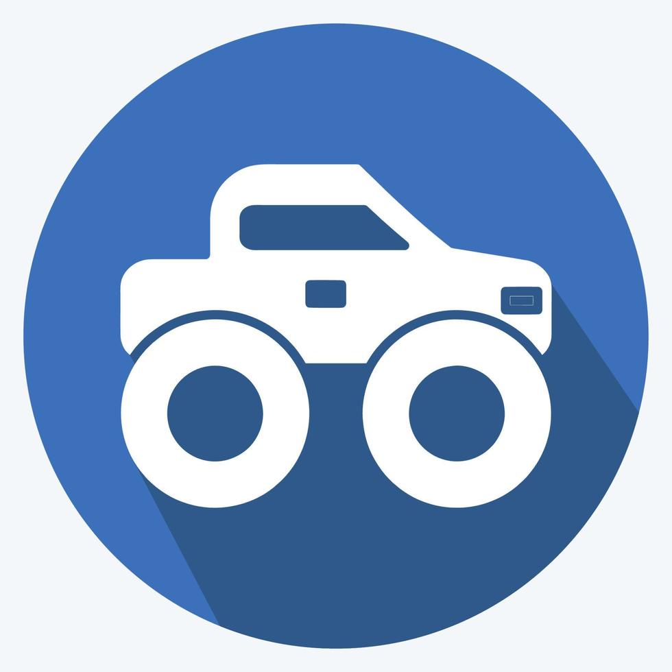 Icon Monster Truck. suitable for Education symbol. long shadow style. simple design editable. design template vector. simple illustration vector