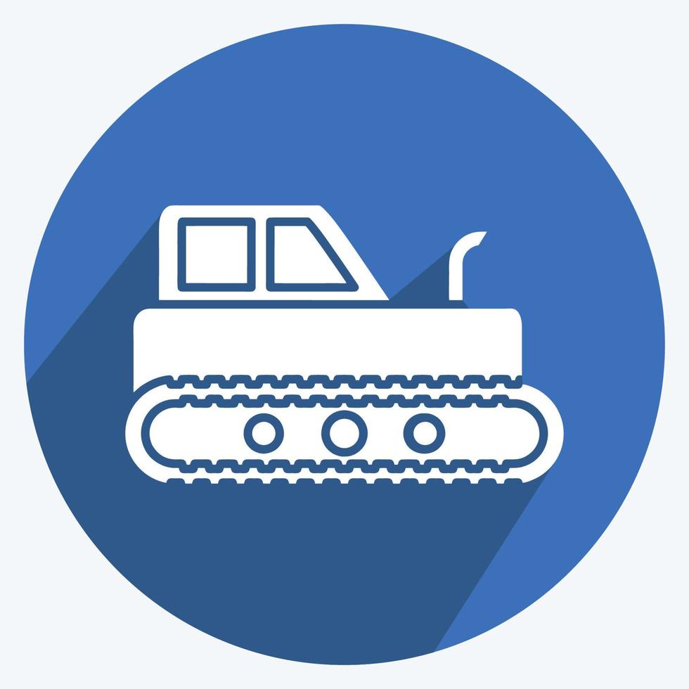 Icon Industrial Tractor. suitable for Education symbol. long shadow style. simple design editable. design template vector. simple illustration vector