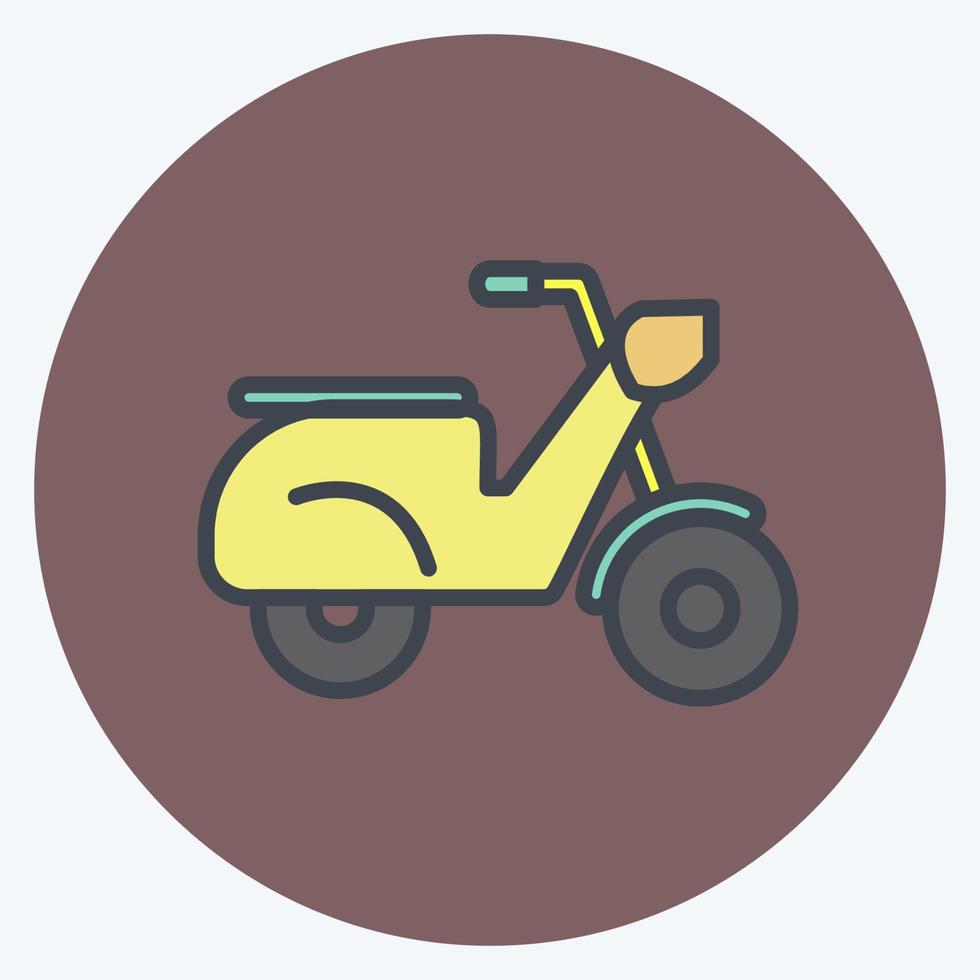 scooter de icono. adecuado para el símbolo de la educación. estilo compañero de color. diseño simple editable. vector de plantilla de diseño. ilustración sencilla