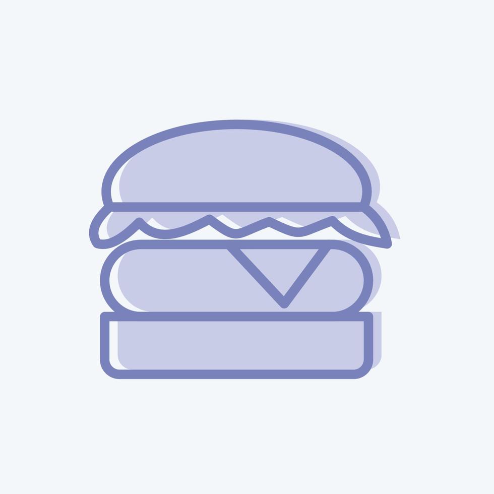 Icon Burger. suitable for Meat. two tone style. simple design editable. design template vector. simple illustration vector