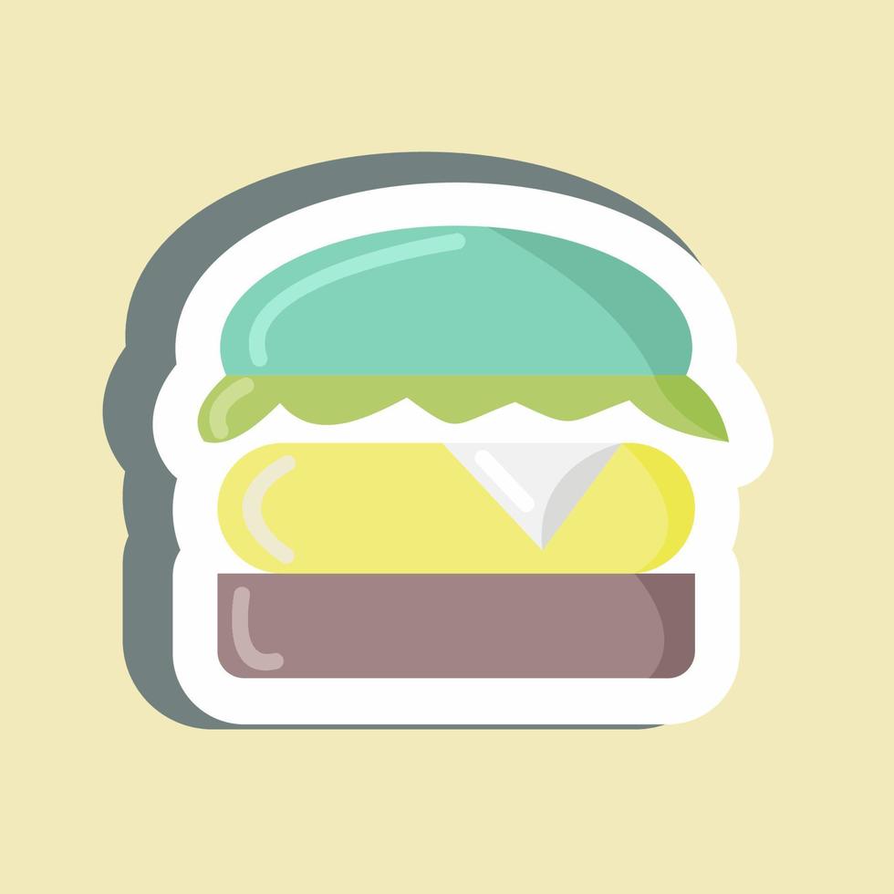 hamburguesa de pegatina. apto para carne. diseño simple editable. vector de plantilla de diseño. ilustración sencilla