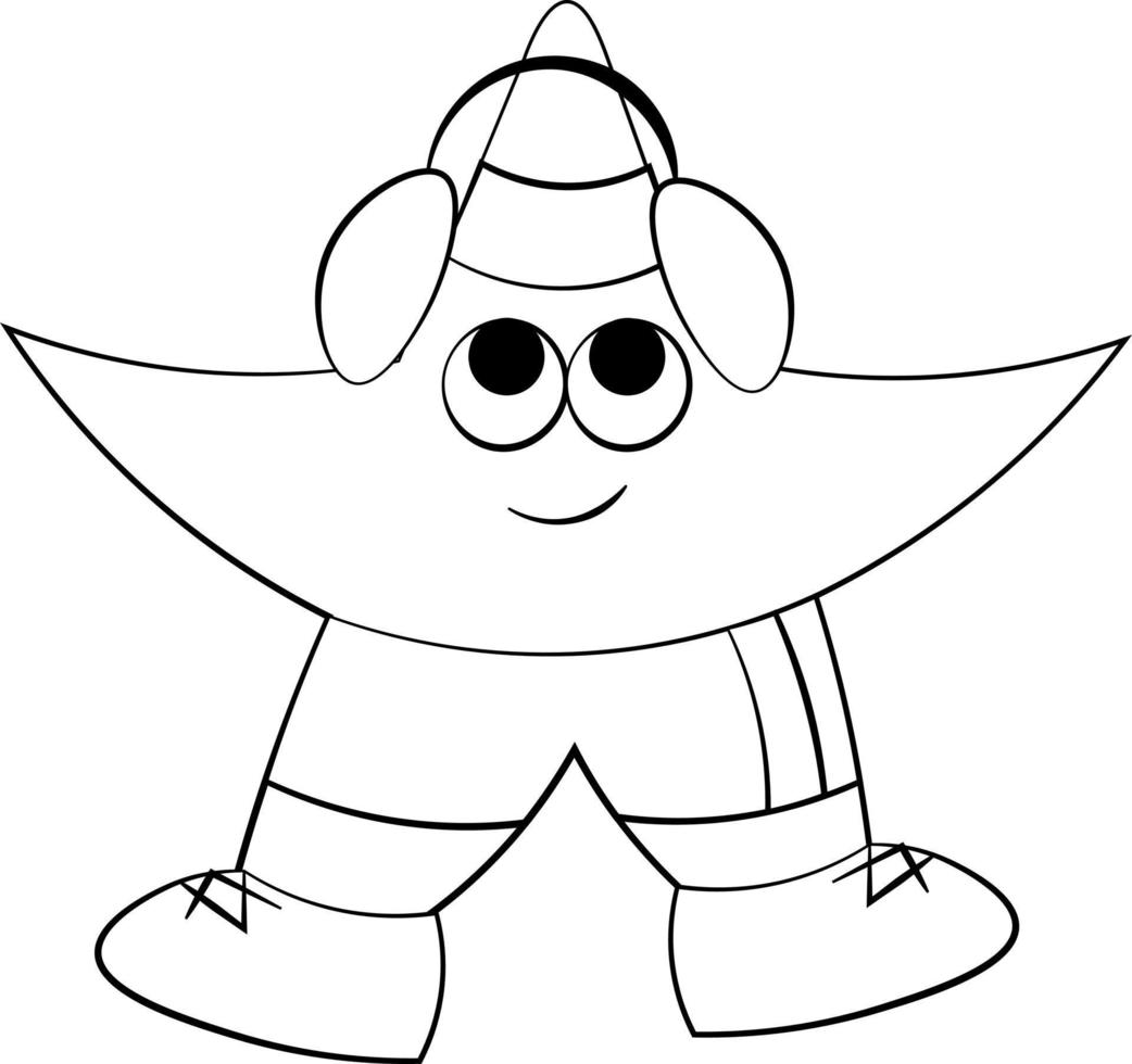 Star in a tracksuit in black and white vector
