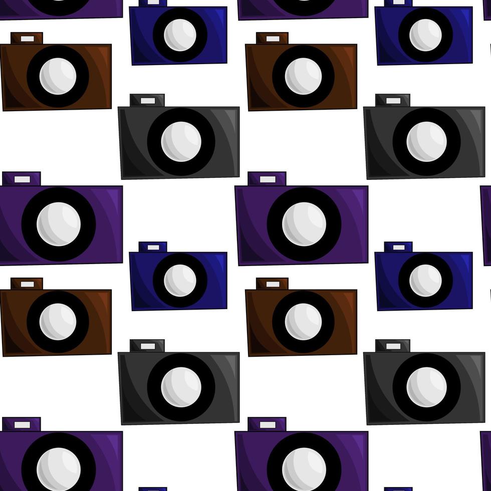 Seamless vector pattern with colors old camera